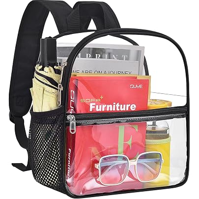Busiuw Clear Stadium Backpack - 12x12x6 Inches Compliant, Heavy Duty PVC