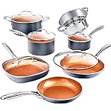 Gotham Steel Pots and Pans Set 12 Piece Cookware Set with Ultra Nonstick Ceramic Coating by Chef Daniel Green, 100% PFOA Free