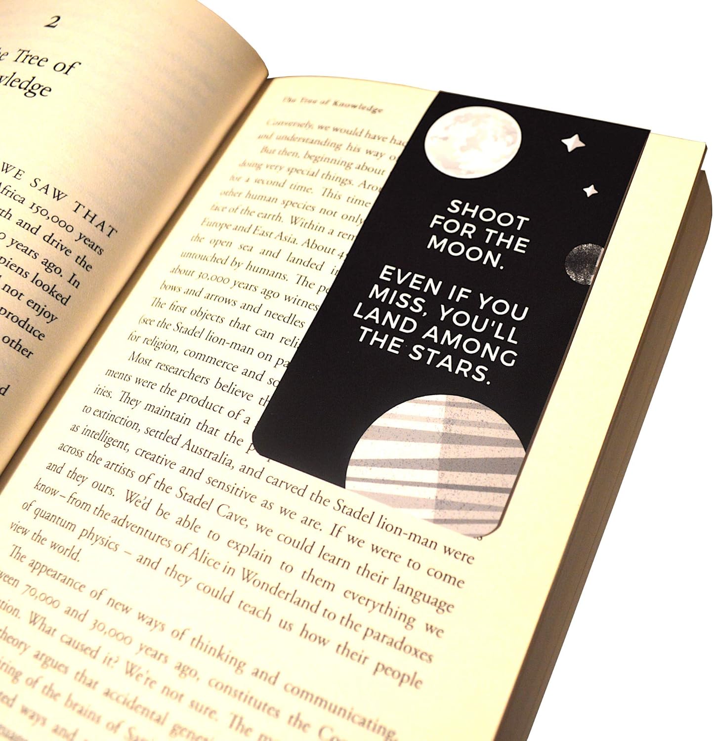 Readerly Magnetic 'Shoot for The Moon' Bookmark - Literary Gift for Readers & Book Lovers, Black - Image 4
