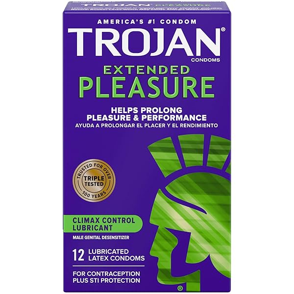 TROJAN EXTENDED PLEASURE CLIMAX CONTROL EXTENDED PLEASURE CONDOMS, 12 COUNT