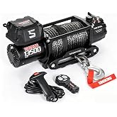 SINOKING 13500 lb Electric Winch for Jeep, Truck, SUV, Trailer Winch &amp; Boat Winch &ndash; Heavy Duty Synthetic Rope 12V Winch, Waterproof Towing Winch with Wireless and Wired Remote