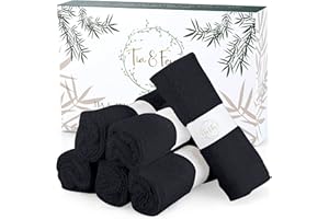 Tia & Fey Face Cloth Made from Rayon made from Bamboo Soft Wash Cloths for face Organic Washcloths Set of 6 Face Towel Gentle on Sensitive Skin Women Makeup Remover Reusable Washcloths 10 x 10 (BLACK)