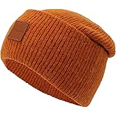 Coach Leather Patch Beanie Peach