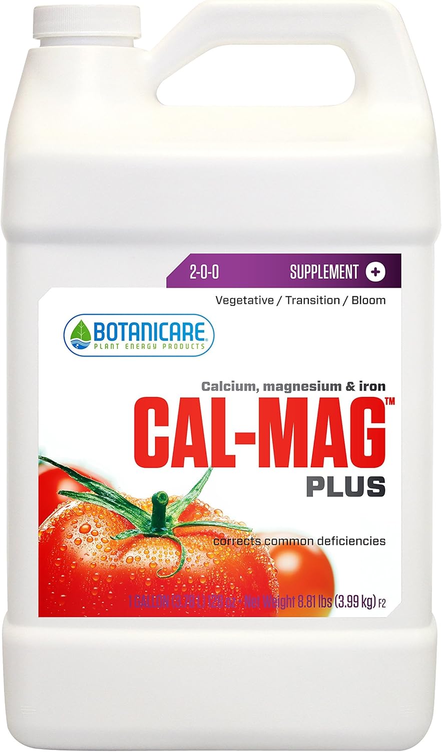 Botanicare HGC732110 Cal-Mag Plus, A Calcium, Magnesium, And Iron Plant Supplement, Corrects Common Plant Deficiencies, Add To Water Or Use As A Spray, 2-0-0 NPK, Quart : Fertilizers : Garden & Outdoor