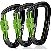 3 Heavy Duty Carabiner Clips 12kN (2697 lbs)-Lightweight Locking Carabiners for Securing Pets,Camping, Hiking, Hammock,Outdoor and Gym etc, Keychains& Utility