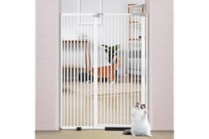 PANGHUHU88 59.1'' Extra Tall Cat Gate,30.3''-49.2'' Wide Auto Close Pet Gate,Include 16.54'' Extension Kits,Cat Gate for Doorway with Safety Lock,Use of No-Drill Pressure Mount Extra Tall Gates for Cats