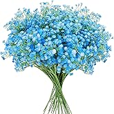 Ovveroche 24 Pcs Blue Fake Baby Breath Artificial Flowers 20.5 Inch Real Touch Gypsophila for Wedding Bouquet Party Decor Faux Floral Arrangements Home Garden Centerpieces