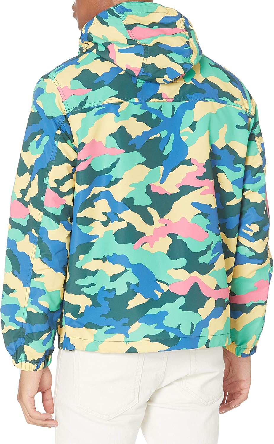 Tommy Hilfiger Men's Retro Lightweight Taslan Hooded Popover Water Resistant Windbreaker Jacket at  Men’s Clothing store