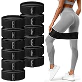 Lenwen 12 Pcs Fabric Resistance Bands Bulk | Booty Loop Band for Working out, Exercise Loop Bands, Non-slip, for Women Men, Glutes Hip Thigh Butt Yoga Pilates Fitness Gym