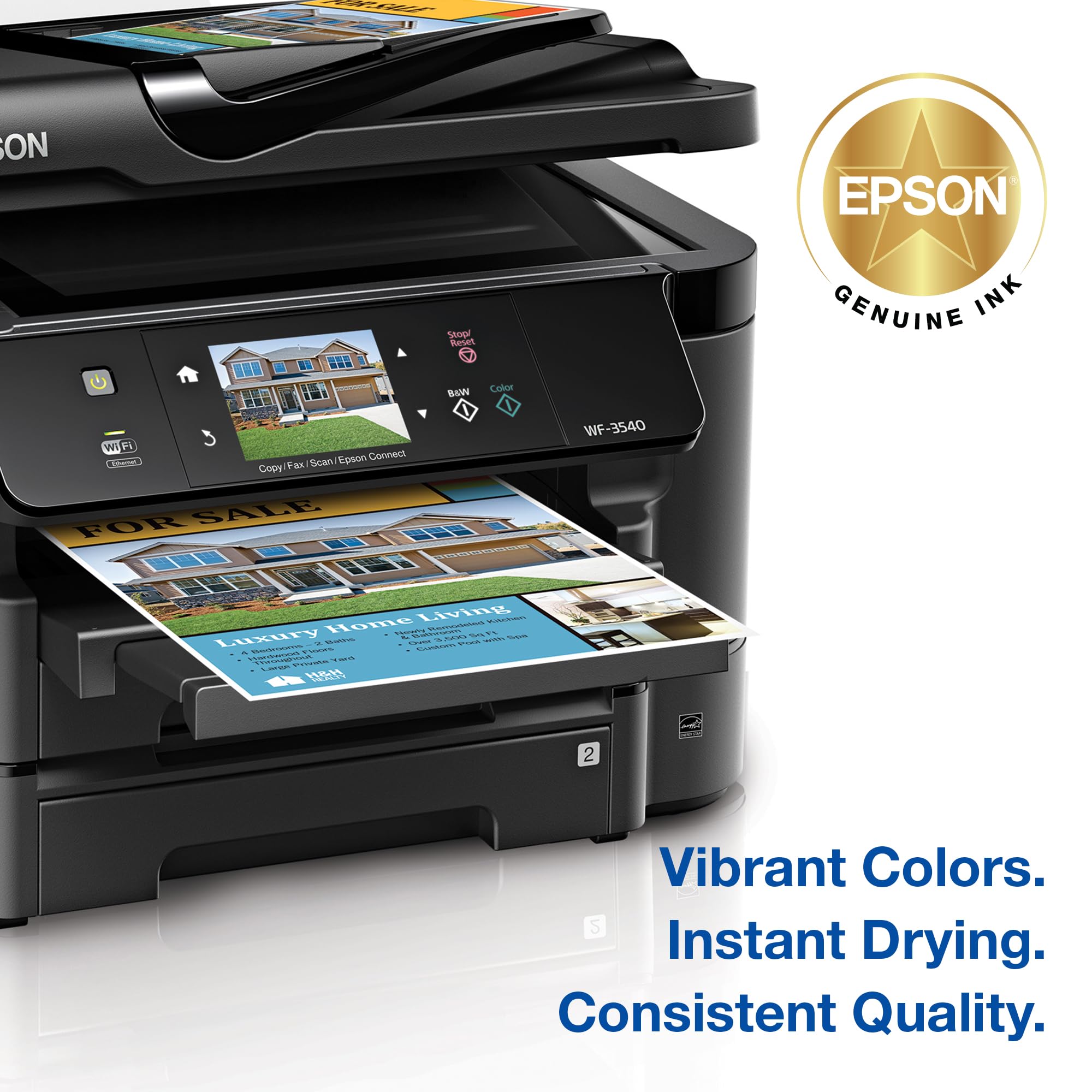 Epson 127 DURABrite Ultra Ink Black & Color Combo Pack For NX-530, NX-625, WF-3520, WF-3530, WF-3540, WF-545, WF-60, WF-630, WF-633, WF-635, WF-645, WF-7010, WF-7510, WF-7520, WF-840, WF-845