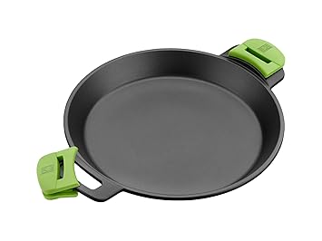BRA Prior Paella-Pfanne aus Aluminiumguss, mit Antihaftbeschichtung Teflon Classic, Silikongriffe, 36 cm Durchmesser