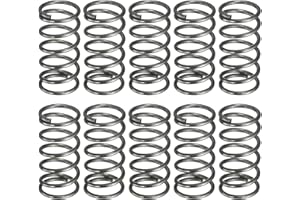 uxcell 10Pcs Compression Spring, 12mm OD, 1.2mm Wire Size, 25mm Free Length, Spring Steel Construction Extended Mechanical Compression Springs for Shop and Home Repairs, Silver Tone