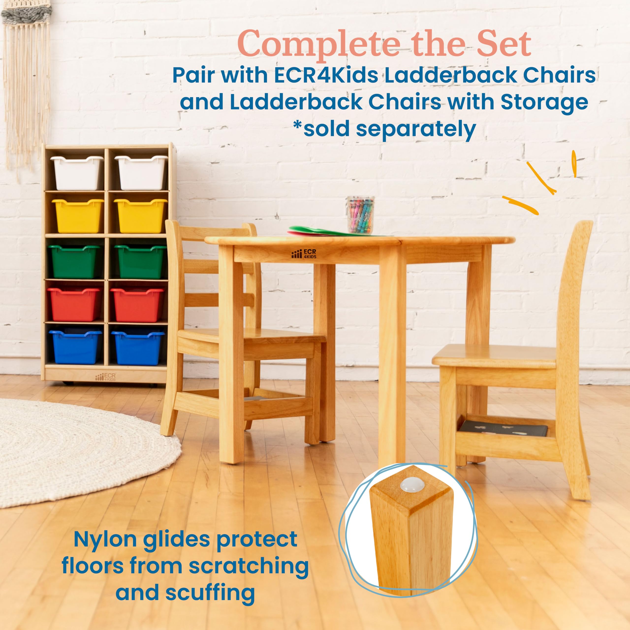 Classroom Furniture ECR4Kids Collaboration Table With Storage - White ...