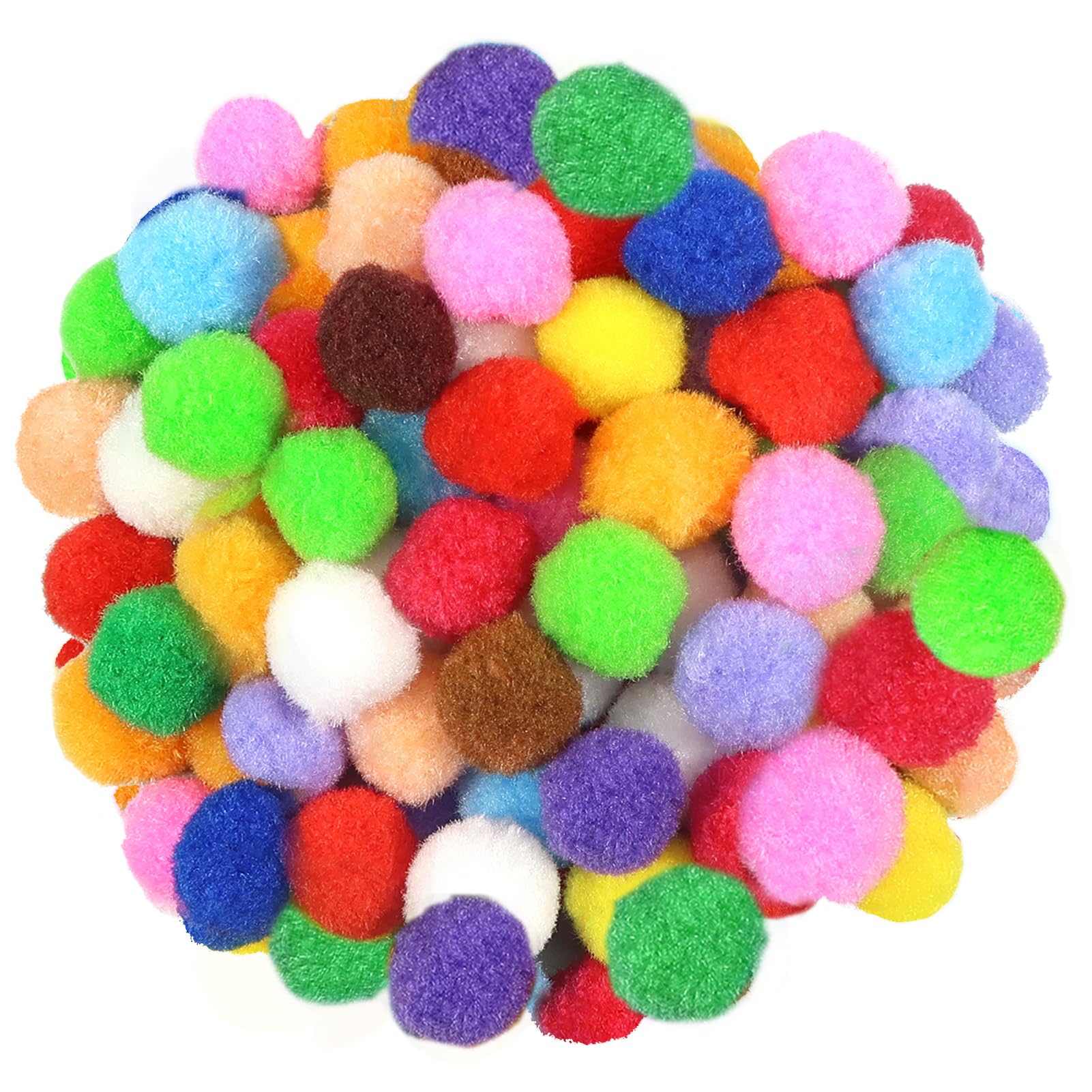TOAOB 300pcs Pom Poms 30mm Assorted Fluffy Pompoms Multicolor Fuzzy Balls for DIY Crafts Decorations