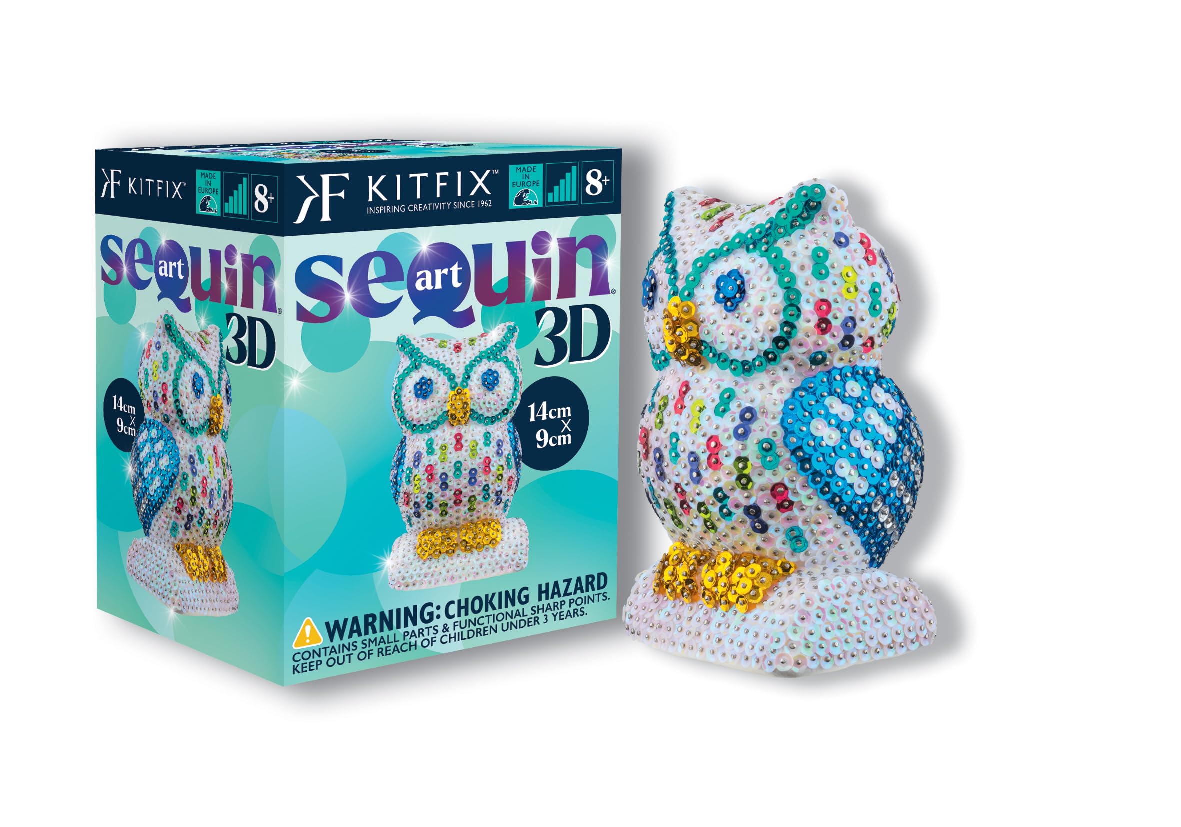 Kitfix - Sequin Art 3D - Creative Set - Craft Kit for Adults, Teenagers and Children Aged 8+ (Owl) — image 1