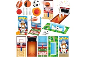 Toidgy 30 Pack Valentines Day Cards for Kids School, Valentines Cards for Kids Classroom Exchange Gift with Mini Sports Ball Erasers Bulk, Ideal Valentine Gifts and Party Favors Prizes for Boys Girls