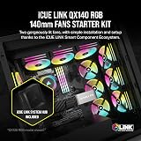 Corsair iCUE LINK QX140 RGB 140mm Magnetic Dome Fans Dual Starter Kit Black view 2