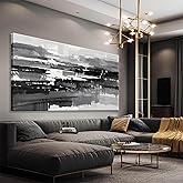 Black Grey And White Abstract Wall Art For Living Room Large Size Canvas Art Wall Decor Bedroom Office Decor Black Grey Abstract Wall Decor Painting Abstract Art Prints 29×58 In