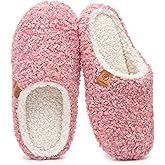 EverFoams Women's Fuzzy Slip-on Slippers Soft Comfy Memory Foam Indoor House Shoes