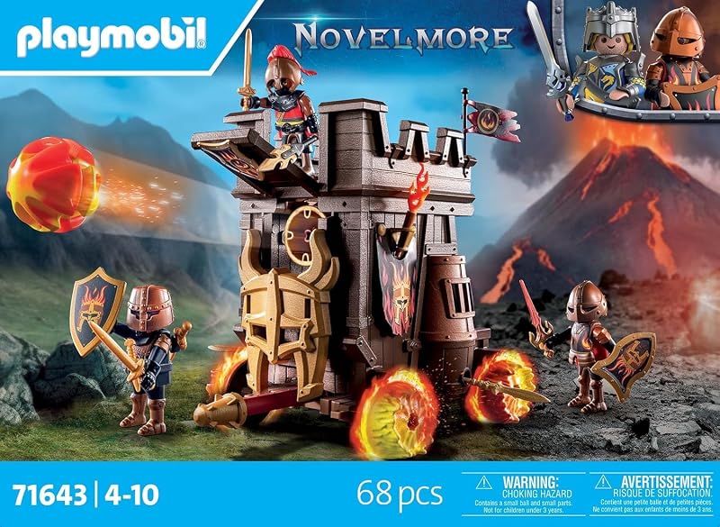 71643 Char de Combat avec Canon à feu - Novelmore - avec Trois Chevaliers Burnham Raiders - Comprenant Divers Accessoires pour des batailles palpitantes - Dès 4 Ans