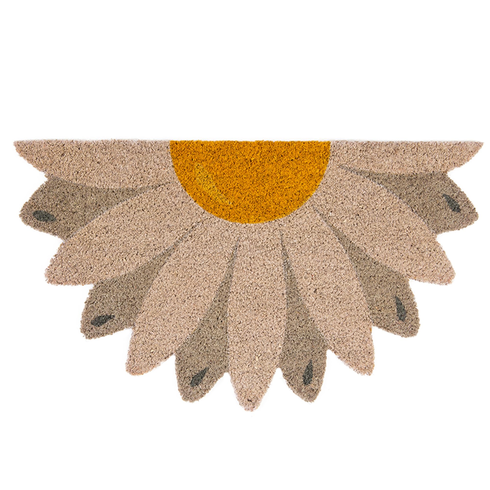 Fisura - “Daisy” Coir Door Mat, Dirt Trapper Doormat with Non-Slip PVC Backing, Indoor & Outdoor Front Door Entrance Mat. Hand Painted. 27x15 inch — image 1