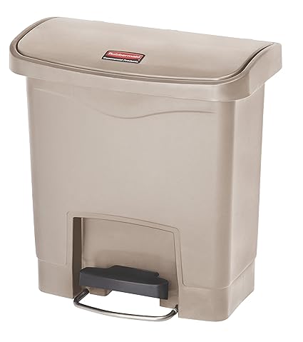 Rubbermaid Commercial Products Slim Jim 1883455 15 Litre Front Step Step On Resin Wastebasket Beige Amazon De Gewerbe Industrie Wissenschaft