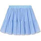 COOLTREE Big Girls High Waisted Ruffled Skort - Mesh Tulle Skirt with Skin-Friendly Built-in Shorts Size 6-16