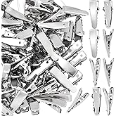 BEIQIYA 100pcs Mini Alligator Hair Clips, Small Alligator Clips Barrettes for Women, Metal Flat Head Accessories Supplies for Styling Sectioning Long Thin Short Hair- Silver