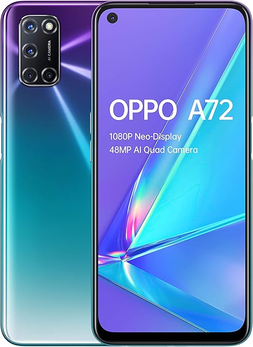Oppo A72 4gb 128gb Qualcomm Snapdragon 665 Mobile Platform 6 5 Inch 5000 Mah Dual Sim 48mp Camera Sim Free Android 10 Smartphone Aurora Purple Amazon Co Uk Electronics