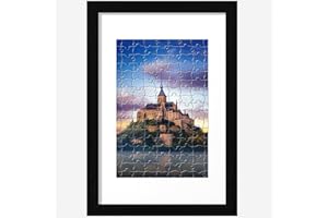 eletecpro 12x18 Black Picture Frame for Puzzles, Poster Frame with Two-color Mat and Clear Acrylic Cover for Decorating Living Room Desirable Present for Art Lovers, Classic Minimalist Style