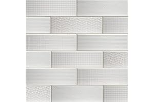 MSI M S International Urbano Pure 3D Mix Glossy Ceramic Subway Tile for Bathroom, Kitchen Backsplash, Accent Wall, and Shower