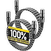 VANDESAIL XLR Cables 10ft 2 Pack Microphone Cable,OFC Balanced Shielded | Nylon Braided Mic Cord 10 Feet,3 Pin XLR Male to Female for Mixer, Speaker,Amplifiers,PA,Oxygen-Free Copper Black