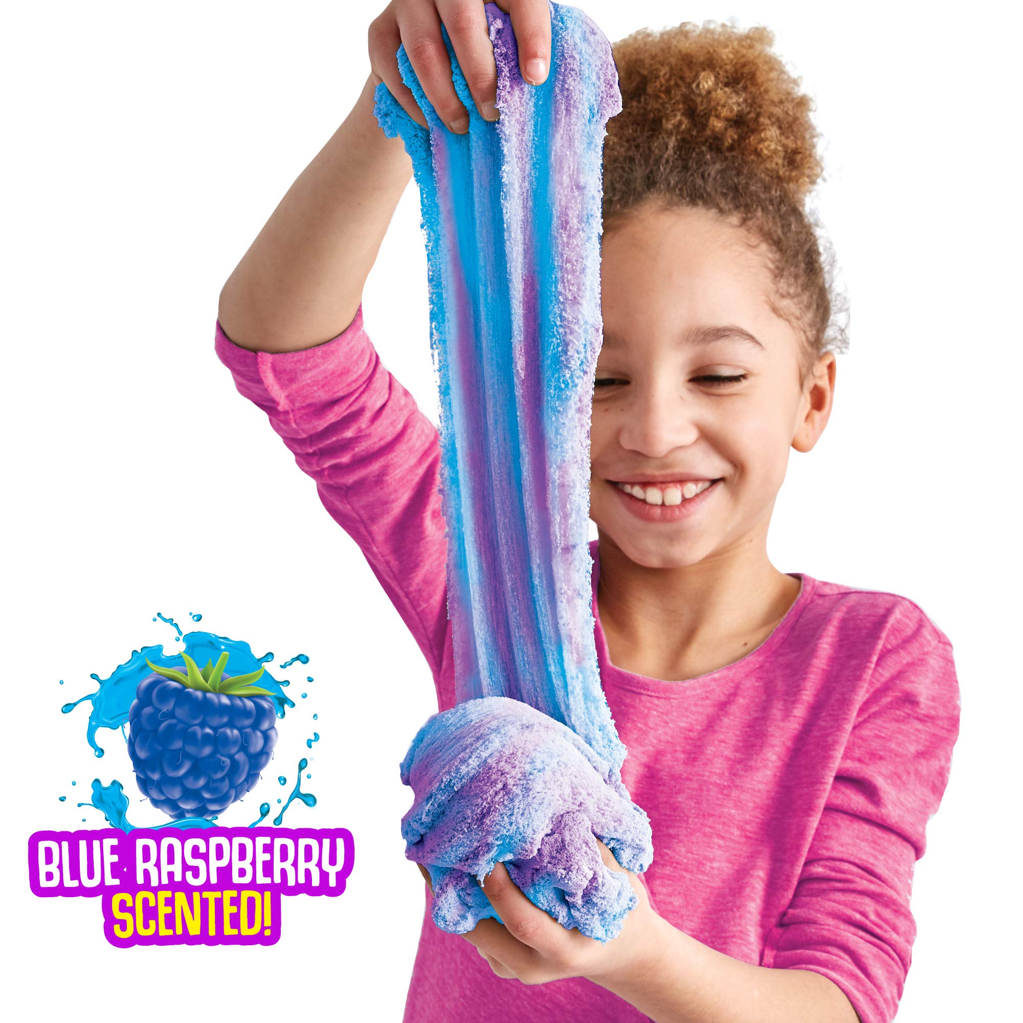 by Horizon Group USA, 1.5 lbs of Berry Scented Moldable, Stretchable, Expandable Cloud Slime, Blue & Purple Marbled, Slimy Play Sand in Reusable Bucket, Non Stick, Sensory Activity