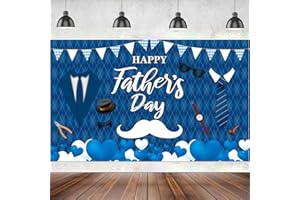 ANSOUFIEN Fathers Day Decoration Backdrop Happy Father's Day Banner Happy Father's Day Backdrop for Father's Day Party Decor 71 Inch x 43 Inch