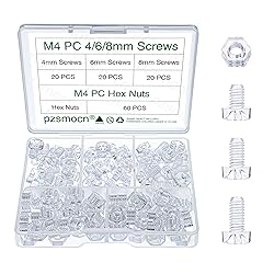 Pzsmocn 120 Pieces M4*4/6/8mm PC Transparent