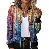 Magritta Women's Bomber Jacket Casual Coat Zip Up Outerwear Windbreaker Fall Jackets for Women Trendy