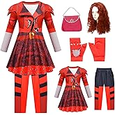LURLEEZ Rise of Red Costume Girls Zipper Jacket and Pants Red Halloween Dress Up