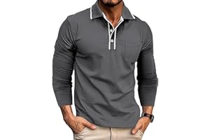Gleam Ledra Polo Shirts for Men Basic Short Sleeve Shirt Button Solid Color Casual Tees Golf Stylish Tops