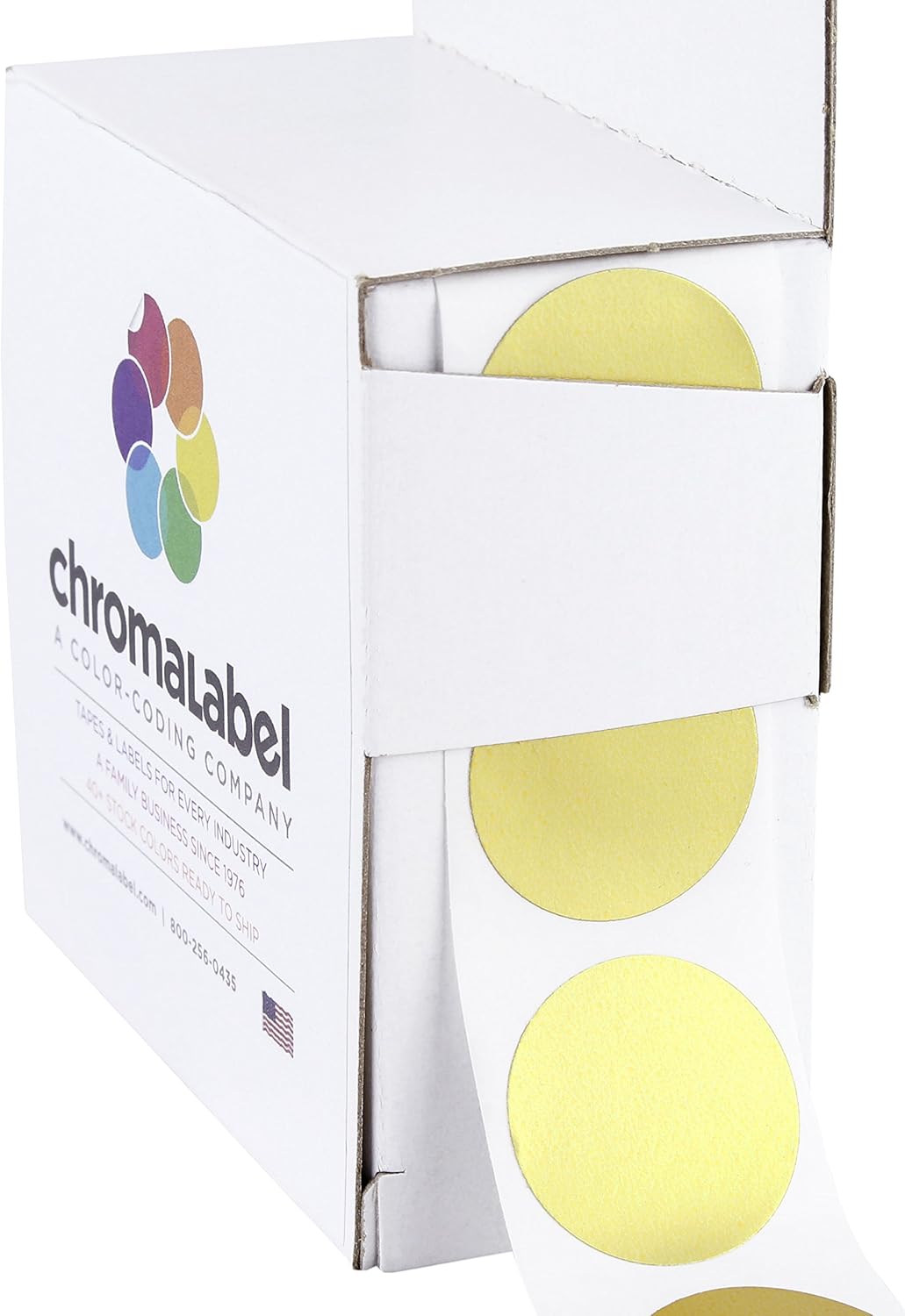 ChromaLabel 1 Inch Round Permanent Color-Code Dot Stickers, 1000 per Dispenser Box, Metallic Gold
