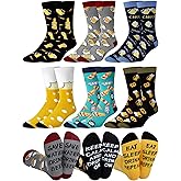 Cutecrop Novelty Beer Socks for Men Funny Alcohol Drinking Themed Cotton Crew Socks Birthday Valentine's Day Gifts for Beer Lovers