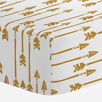 mustard yellow crib sheet