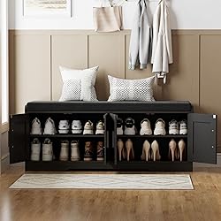 Homleke 2-Tier Storage Bench, Shoe Bench with