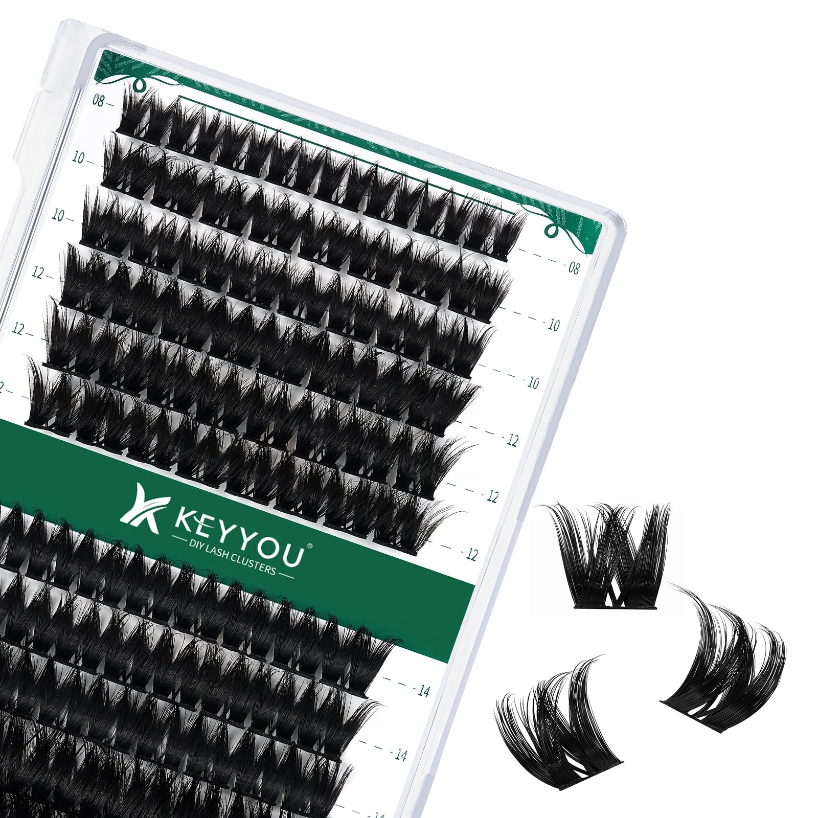 Photo 1 of Lash Clusters,96 Pcs Cluster Lashes Y10 D Curl 8-18MIX DIY Lash Extensions Eyelash Clusters,KEYYOU Volume Wispy Individual Lashes Soft&Comfortable Easy DIY at Home(Y10,D-8-18MIX)