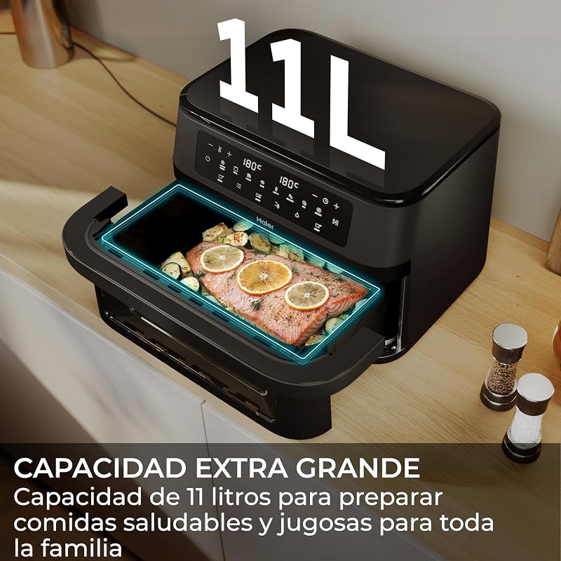 Freidadora de Ar Flexível | 11L com divisor e janela