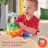 Fisher-Price Wood Toddler Ring Stacker 10-Piece FSC Non-Toxic Paint view 2