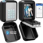 HUANLANG Smart Key Lock Box - Bluetooth Electronic Lock Box for Keys, Wall Mount Digital Key Storage with App Control &amp; PIN Code Types, IP65 Waterproof lockbox for Home, Rentals, Realtor and Office