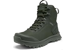 Coostar Tactical Boots for Men Lightweight Military Combat Boot Side Zipper Motorcycle Hiking Work Boots Waterproof 8 Inches
