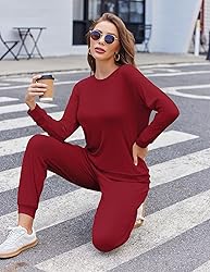 Ekouaer Womens Ribbed Knit Pajama Sets 2 Piece