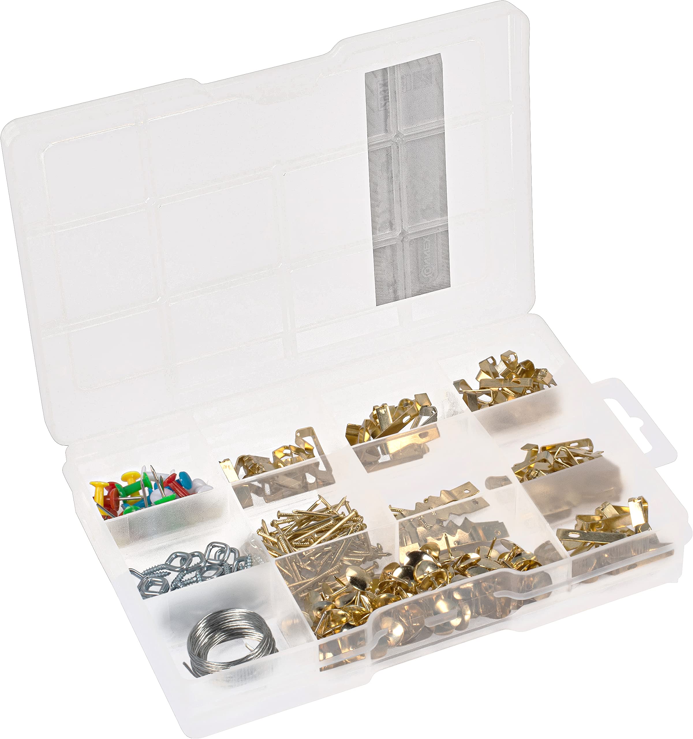 Connex DP8500115 Picture Hooks Assortment 293 Pieces - Picture Hangers & Accessories in Set - Pre-Sorted in Practical Plastic Box - Universal Use / Hanger for Picture Frames / Assortment Box — image 1