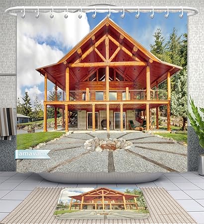 Amazon Com Amavam Bathroom 2 Piece Suit Large Log Cabin With